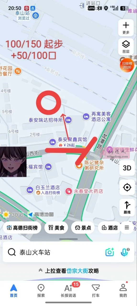 位置是泰山站后方的这条街20 - 山东-泰安 楼凤实拍第1张
